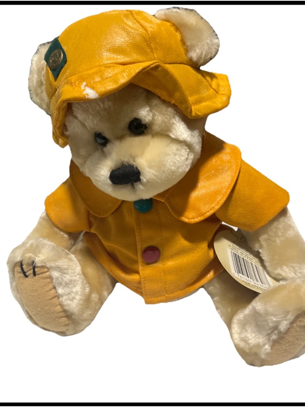 Bear Harper Vintage (1996)‎ BRASS BUTTON Plush 10" Pickford Bears Ltd. Raincoat